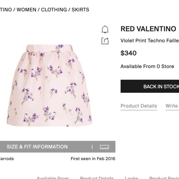 NWT | RedValentino Violet floral print mini skirt size Small - Picture 3 of 7